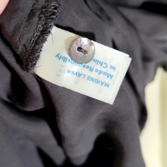 Marine Layer Charcoal Rory Long Sleeve Ruffle Blouse - Picture 5 of 7